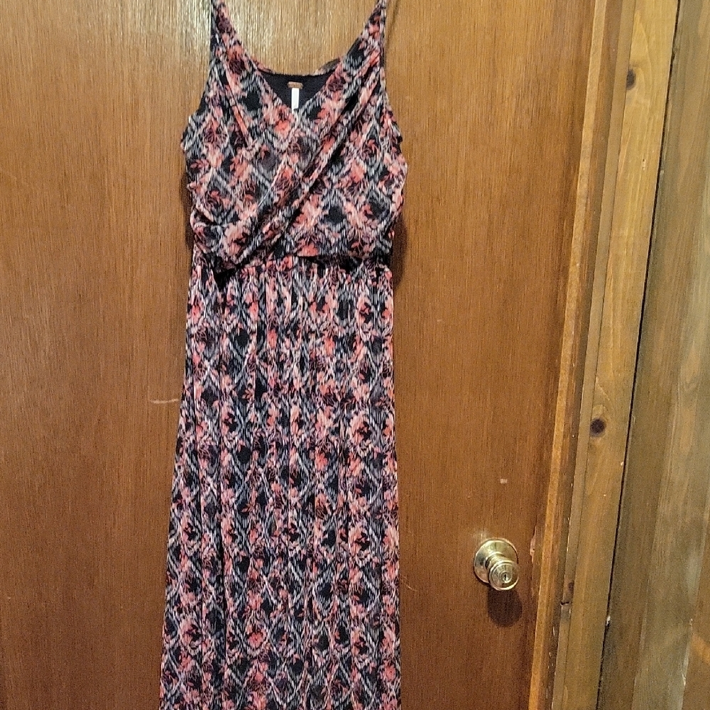 Free People Pink and Black High Low Dress